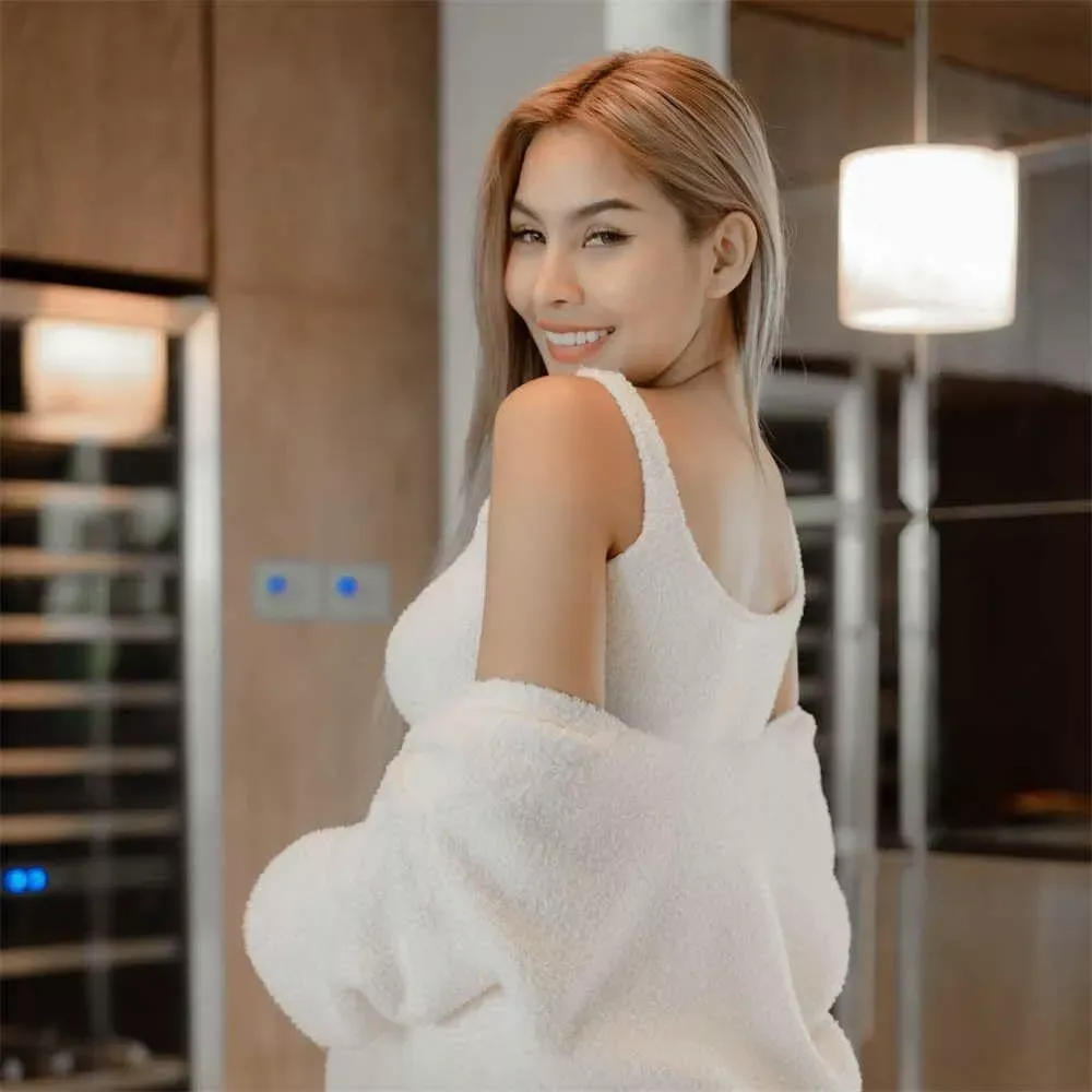 Comfortable knitted suits Women's pajamas Plush casual wear Cardigans