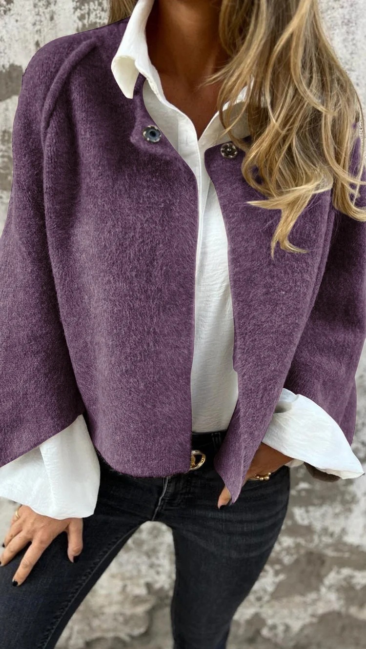 Autumn And Winter Loose Short Cashmere Long Sleeve Jacket