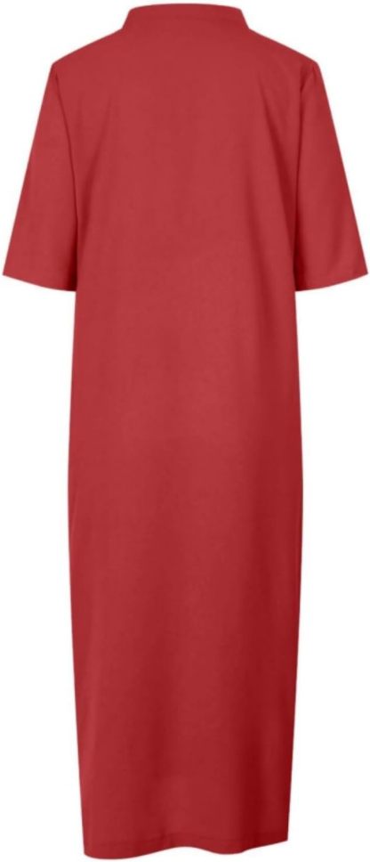 Womens Summer Floral V Neck Maxi Dress 3/4 Sleeve Casual Loose Flowy Long Dress with Pockets