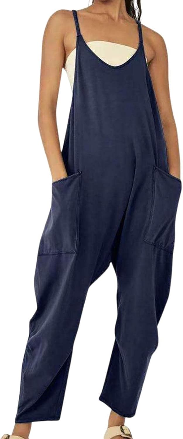 Women's Dungaree | Summer Overalls | Wide Leg Sleeveless Baggy Jumpsuit Casual Loose Fit Romper Pants for Women