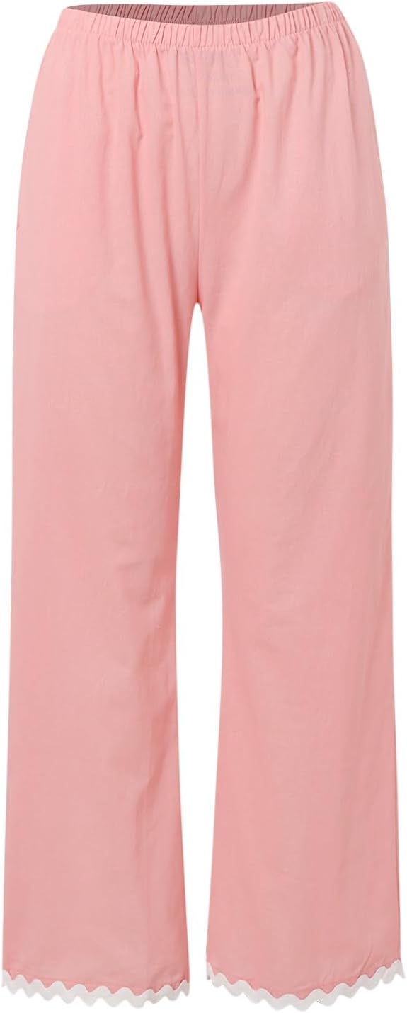 Matching Lounge Set Women Summer Plus Size Wide Leg Pants Sleeveless Lounge Set Stylish Comfy Jogger Loungewear Set