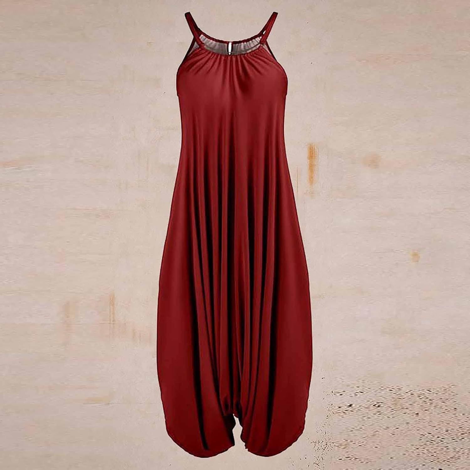 Jumpsuits for Women Dressy Sleeveless Spaghetti Strap Romper Sleeveless Business Casual Jumpsuit for Women