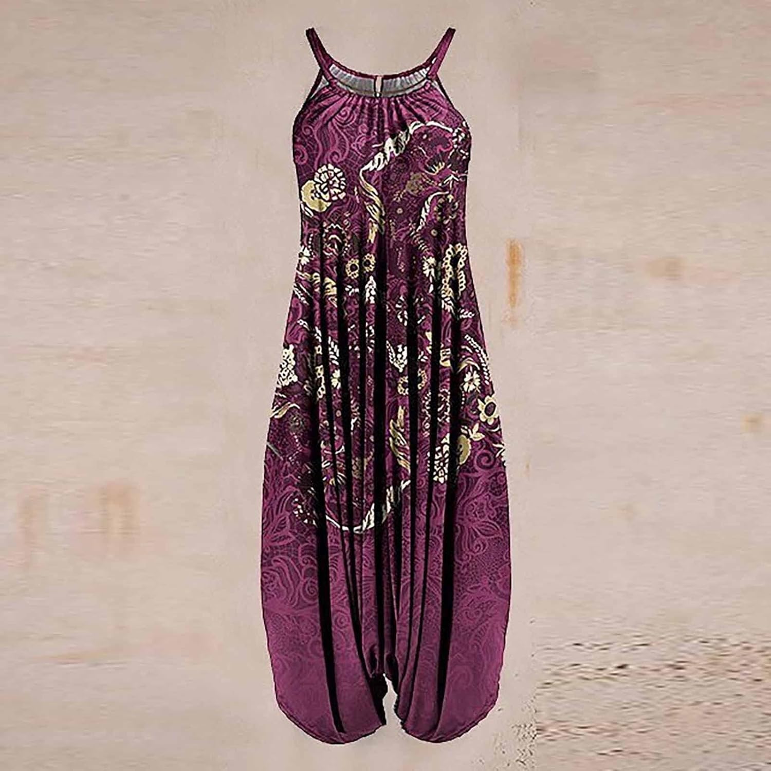 Jumpsuits for Women Dressy Sleeveless Spaghetti Strap Romper Sleeveless Business Casual Jumpsuit for Women