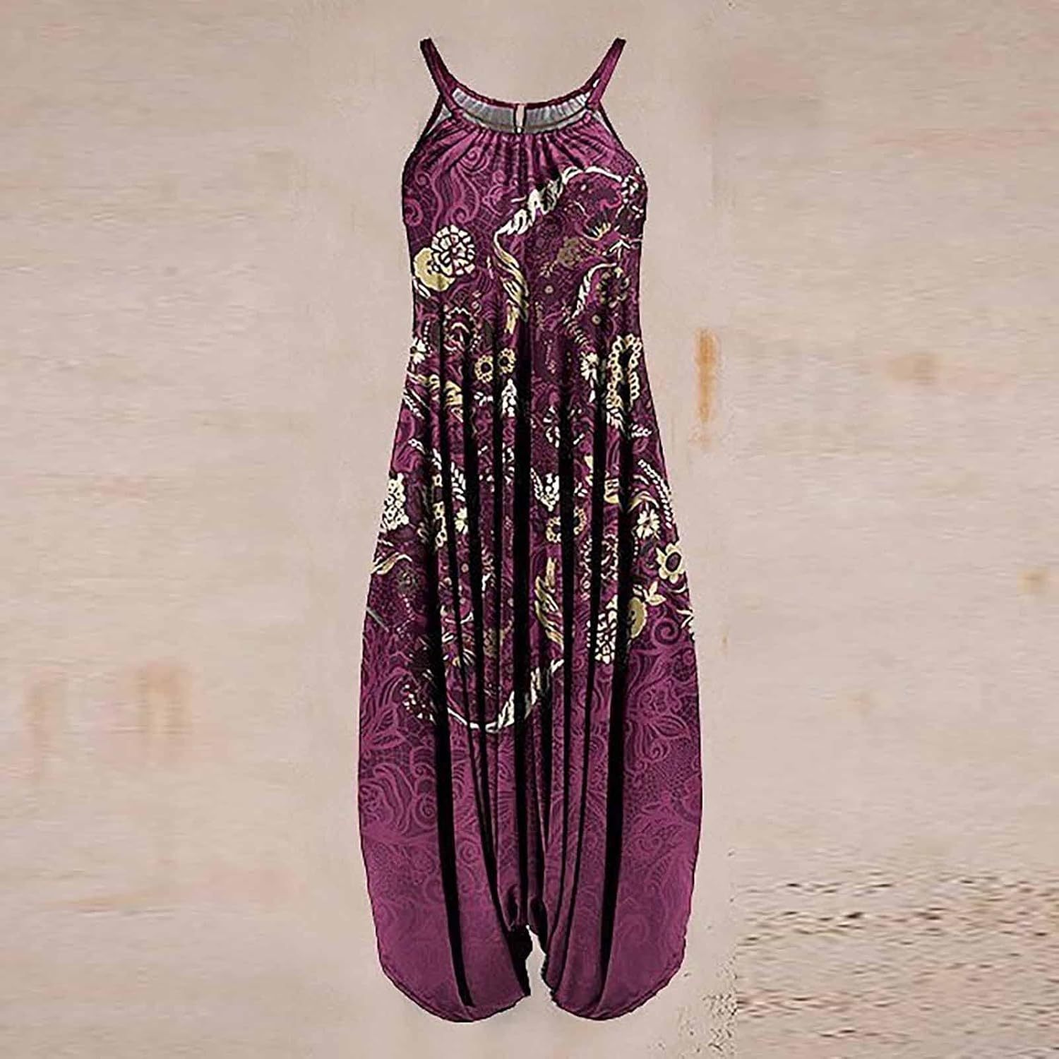 Jumpsuits for Women Dressy Sleeveless Spaghetti Strap Romper Sleeveless Business Casual Jumpsuit for Women