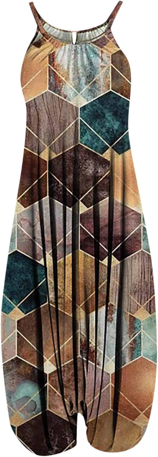 Jumpsuits for Women Dressy Sleeveless Spaghetti Strap Romper Sleeveless Business Casual Jumpsuit for Women