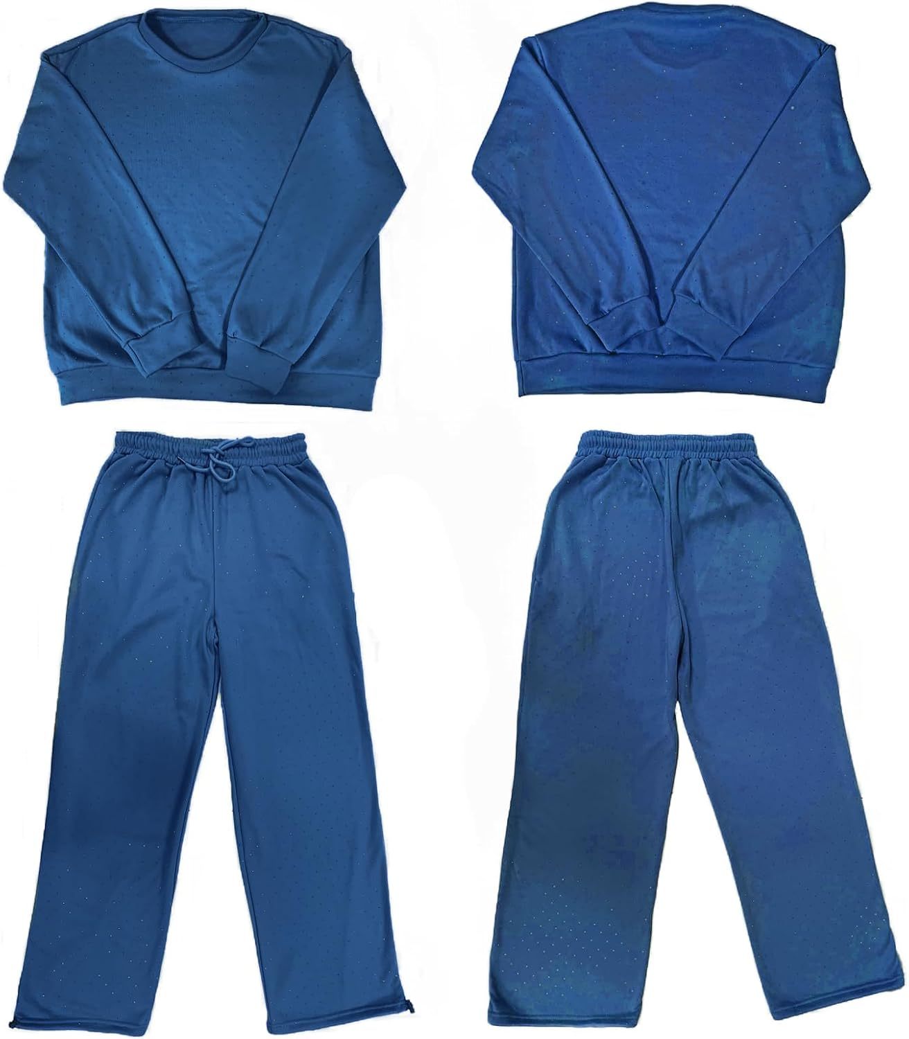 Women‘s 2 Piece Sweatsuits Glitter Sequin Long Sleeve Crewneck Trendy Tracksuits Casual Comfy Fall Lounge Sets