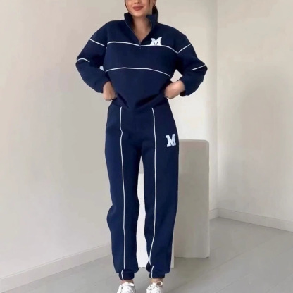 2024 Amazon Autumn And Winter New Sweater Letter Long Sleeve Trousers Casual Sports Set