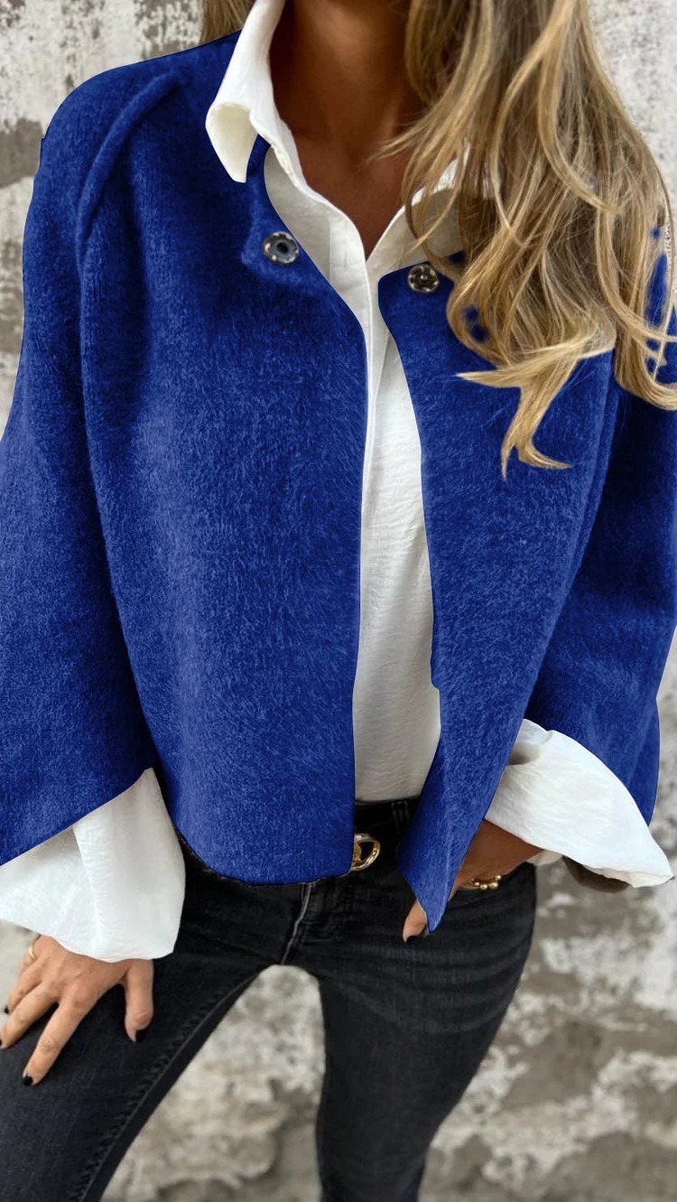Autumn And Winter Loose Short Cashmere Long Sleeve Jacket
