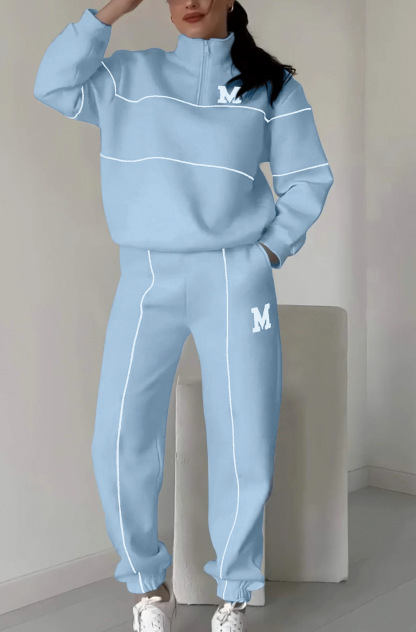 2024 Amazon Autumn And Winter New Sweater Letter Long Sleeve Trousers Casual Sports Set