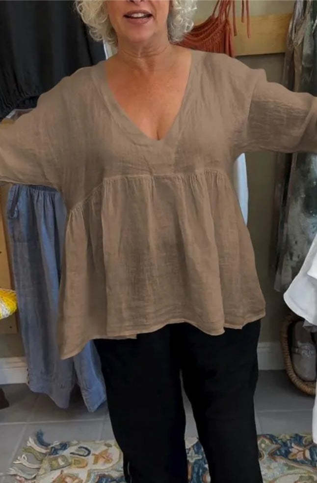 Relaxed V-Neck Top