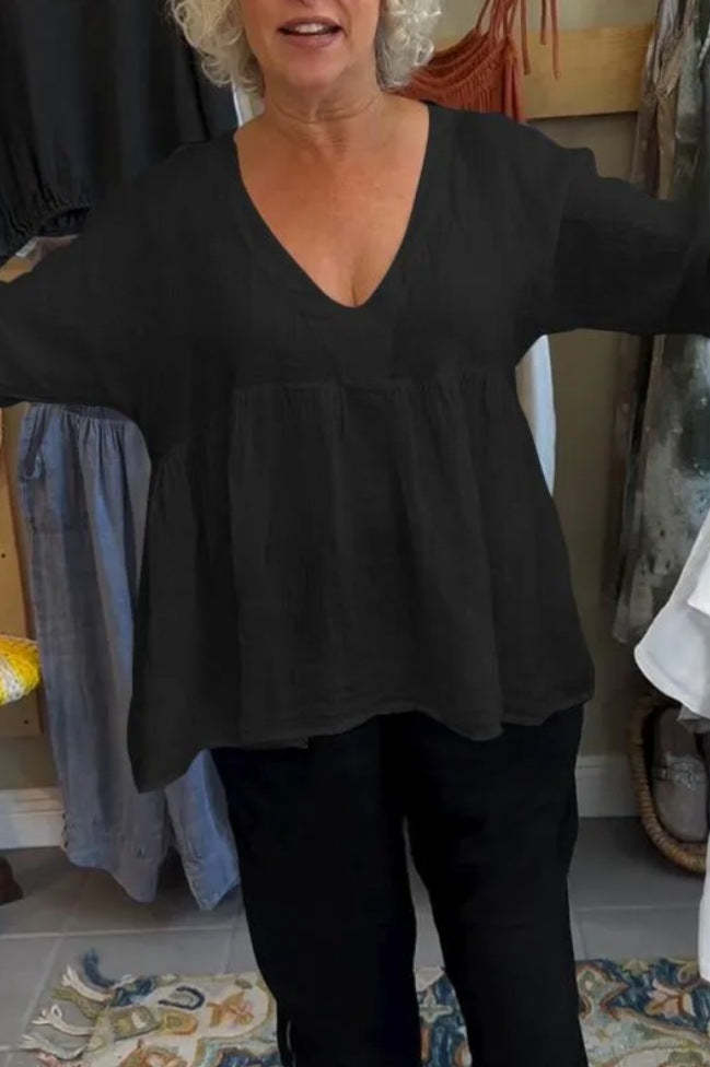 Relaxed V-Neck Top