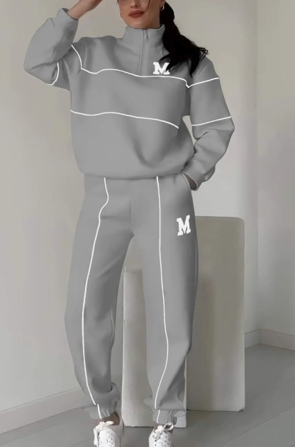 2024 Amazon Autumn And Winter New Sweater Letter Long Sleeve Trousers Casual Sports Set