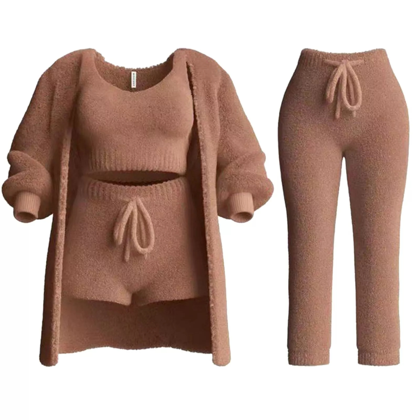 Comfortable knitted suits Women's pajamas Plush casual wear Cardigans