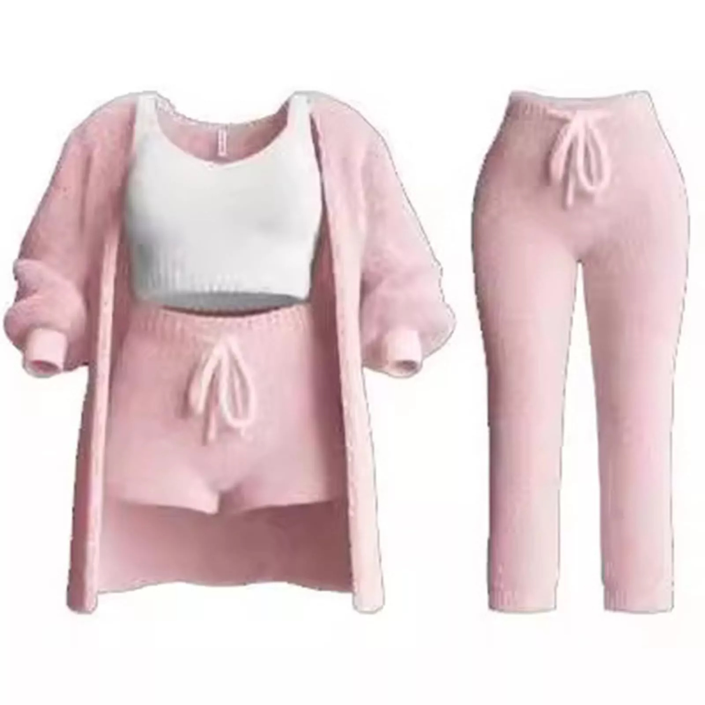 Comfortable knitted suits Women's pajamas Plush casual wear Cardigans
