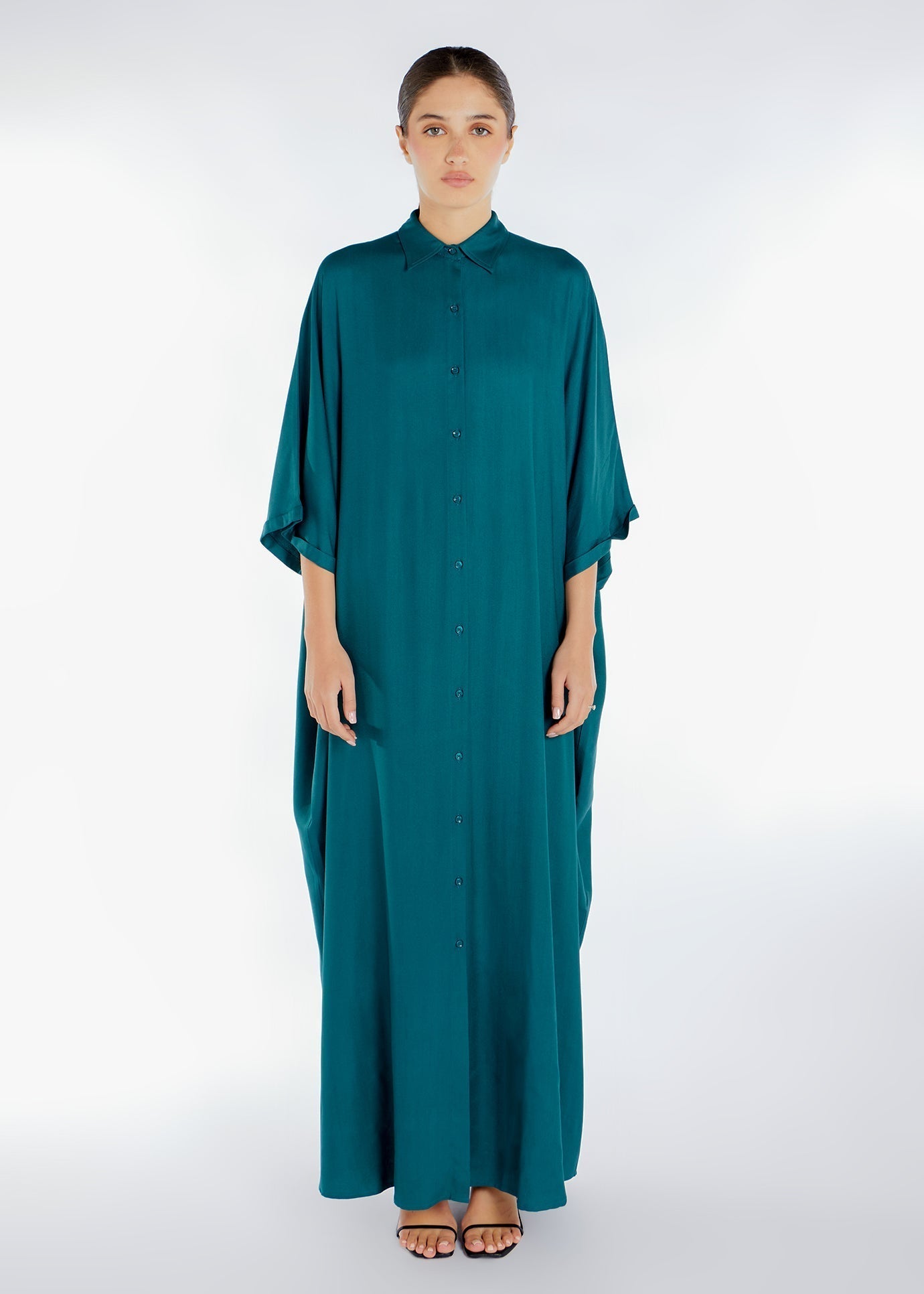 Shirted Kaftan Emerald Green - Final Sale