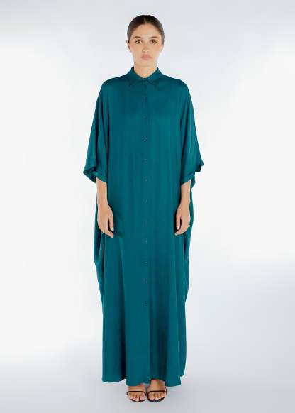Shirted Kaftan Emerald Green - Final Sale