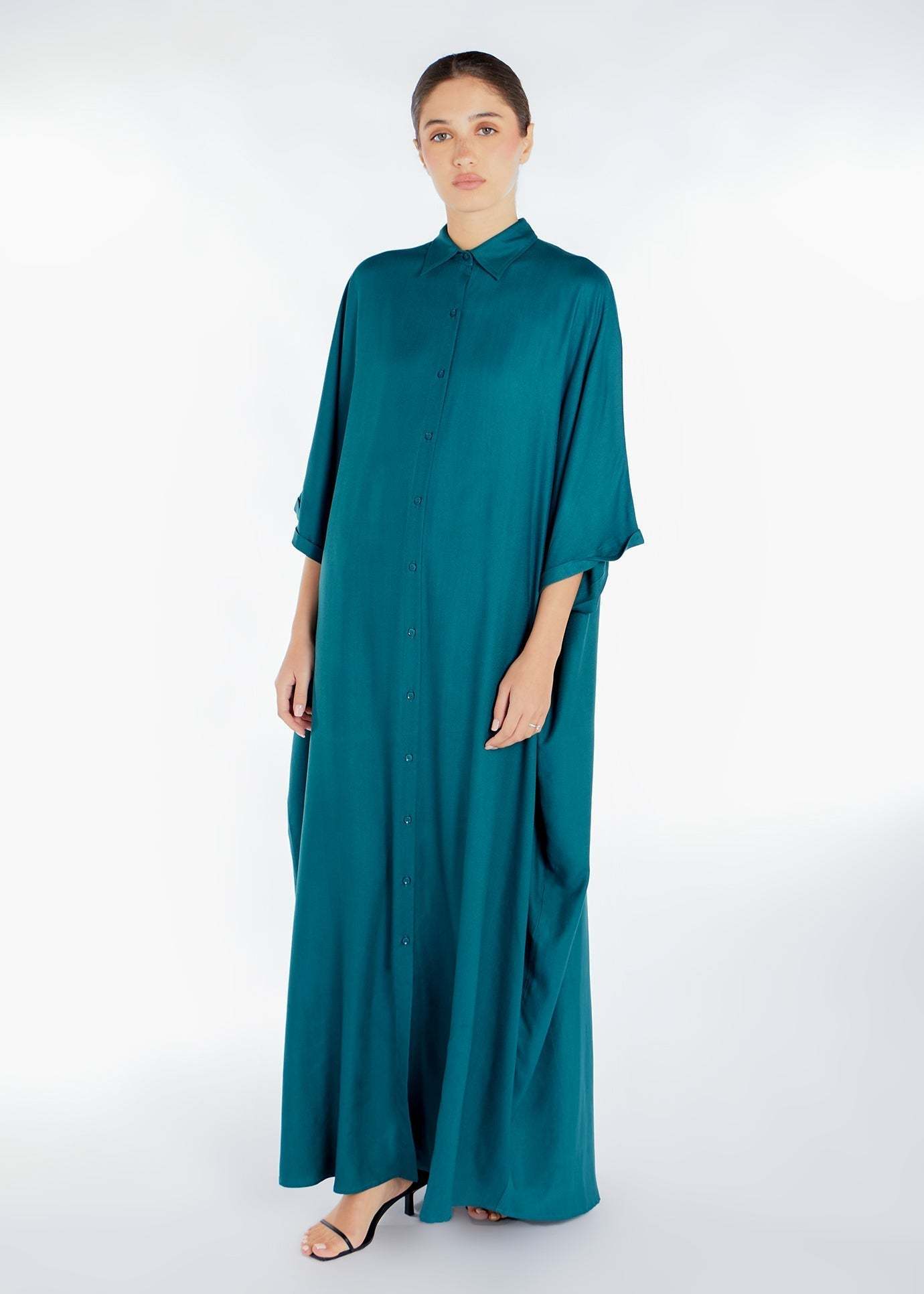 Shirted Kaftan Emerald Green - Final Sale