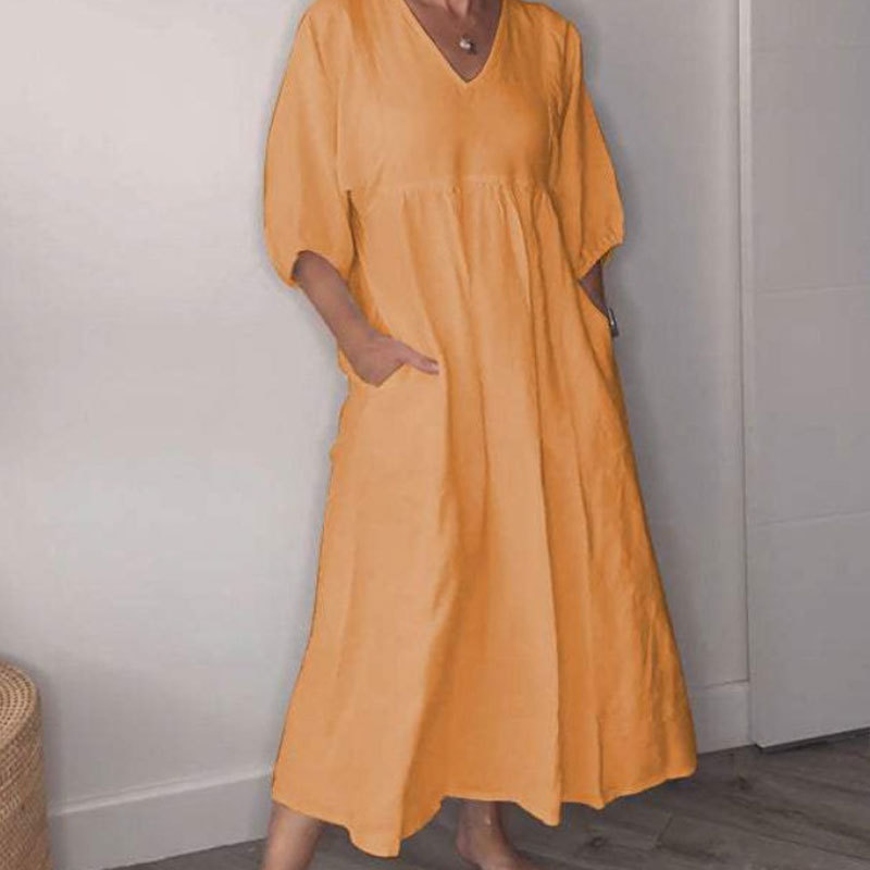 68-Women's V-neck Casual Dress