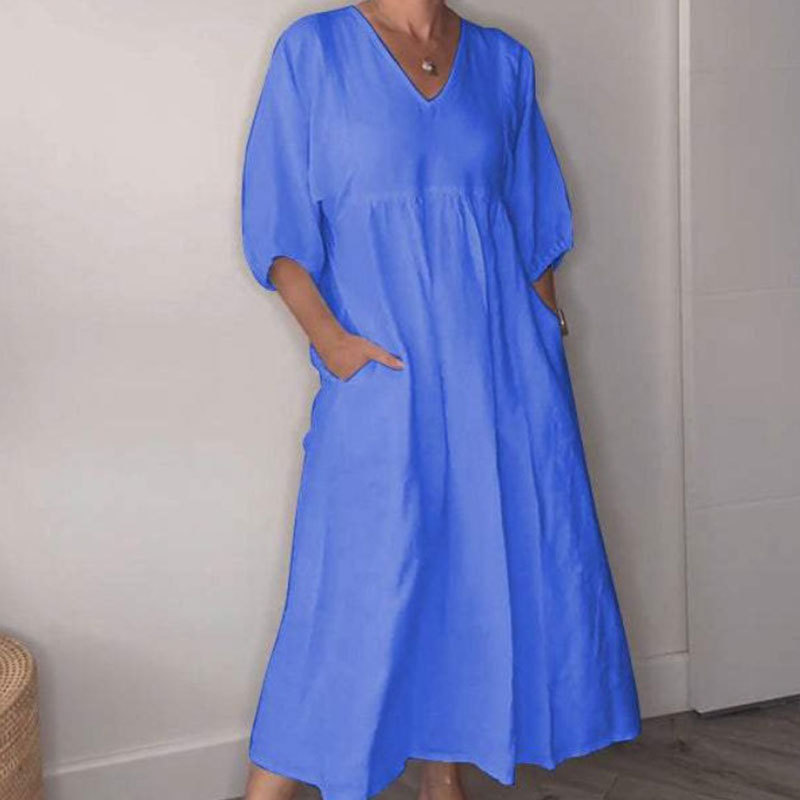 68-Women's V-neck Casual Dress