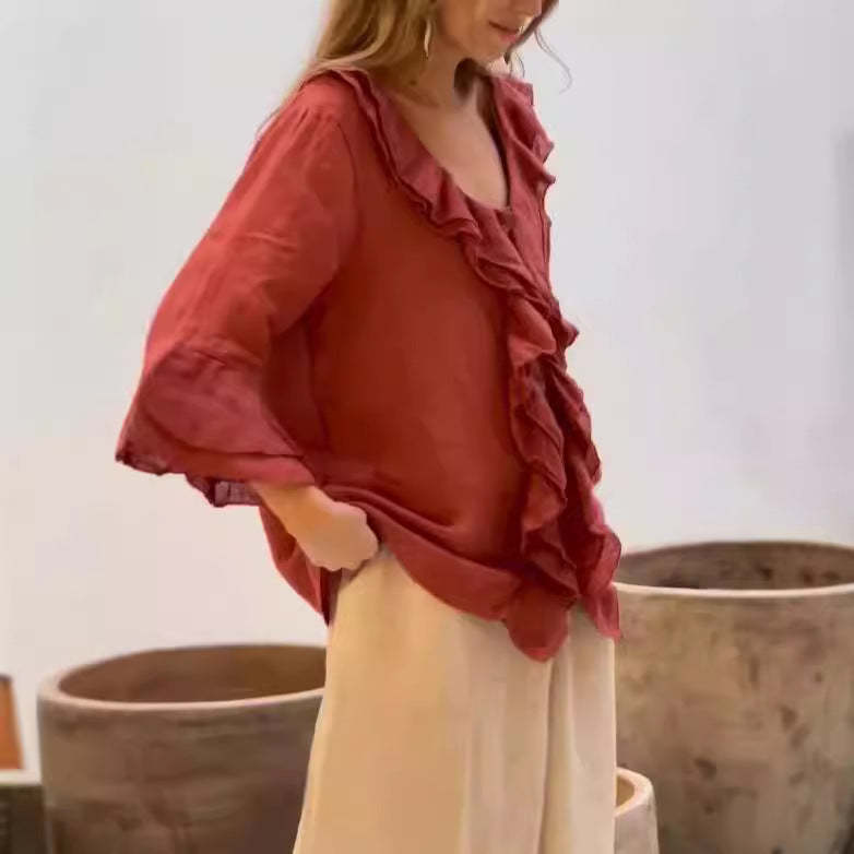 Camisa con volantes