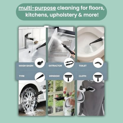 Handheld Steam Cleaner, Portable Steamer With Large Capacity,11-Piece Accessory Set For Floor, Car, Carpet, Upholstery, Couch, Tile, Windows Cleaning