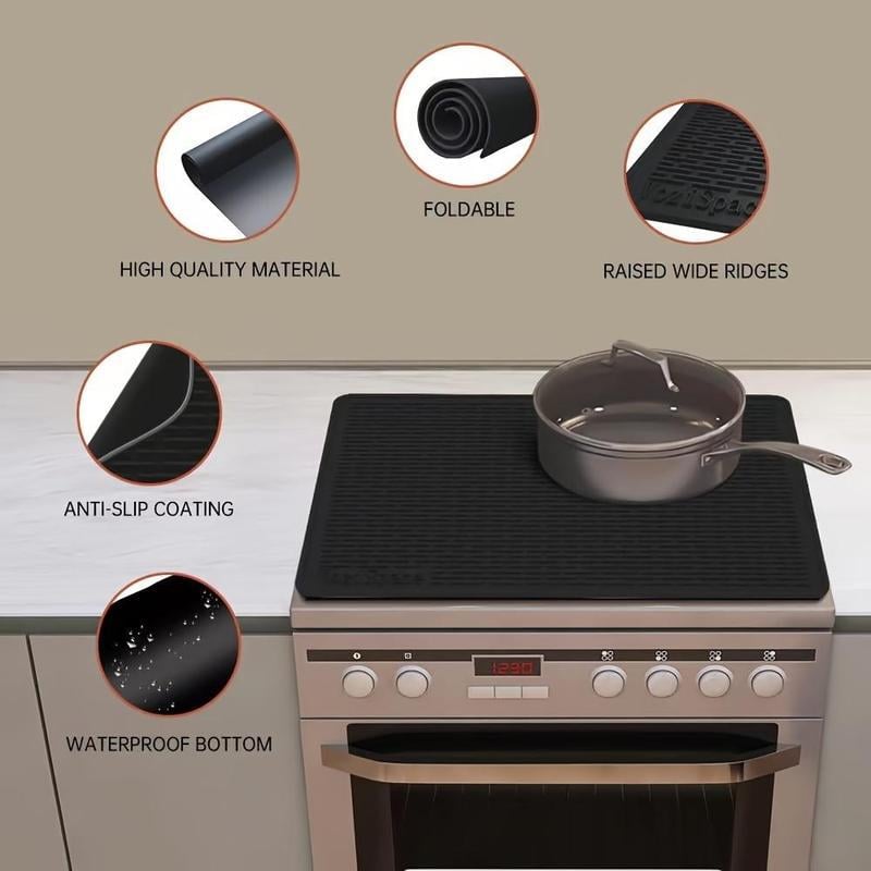 🔥Last Day 50% OFF-⏳500°F/220°C Heat-Resistant Silicone Stove Cover Mat & Utensils