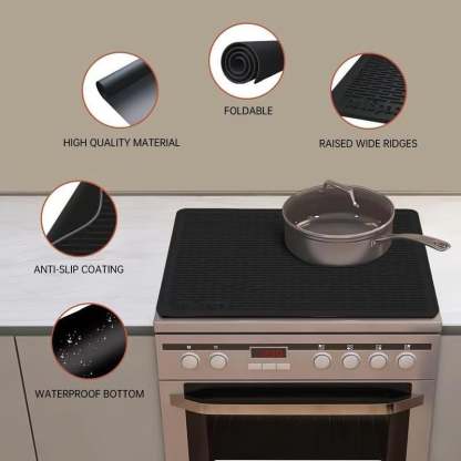 🔥Last Day 50% OFF-⏳500°F/220°C Heat-Resistant Silicone Stove Cover Mat & Utensils