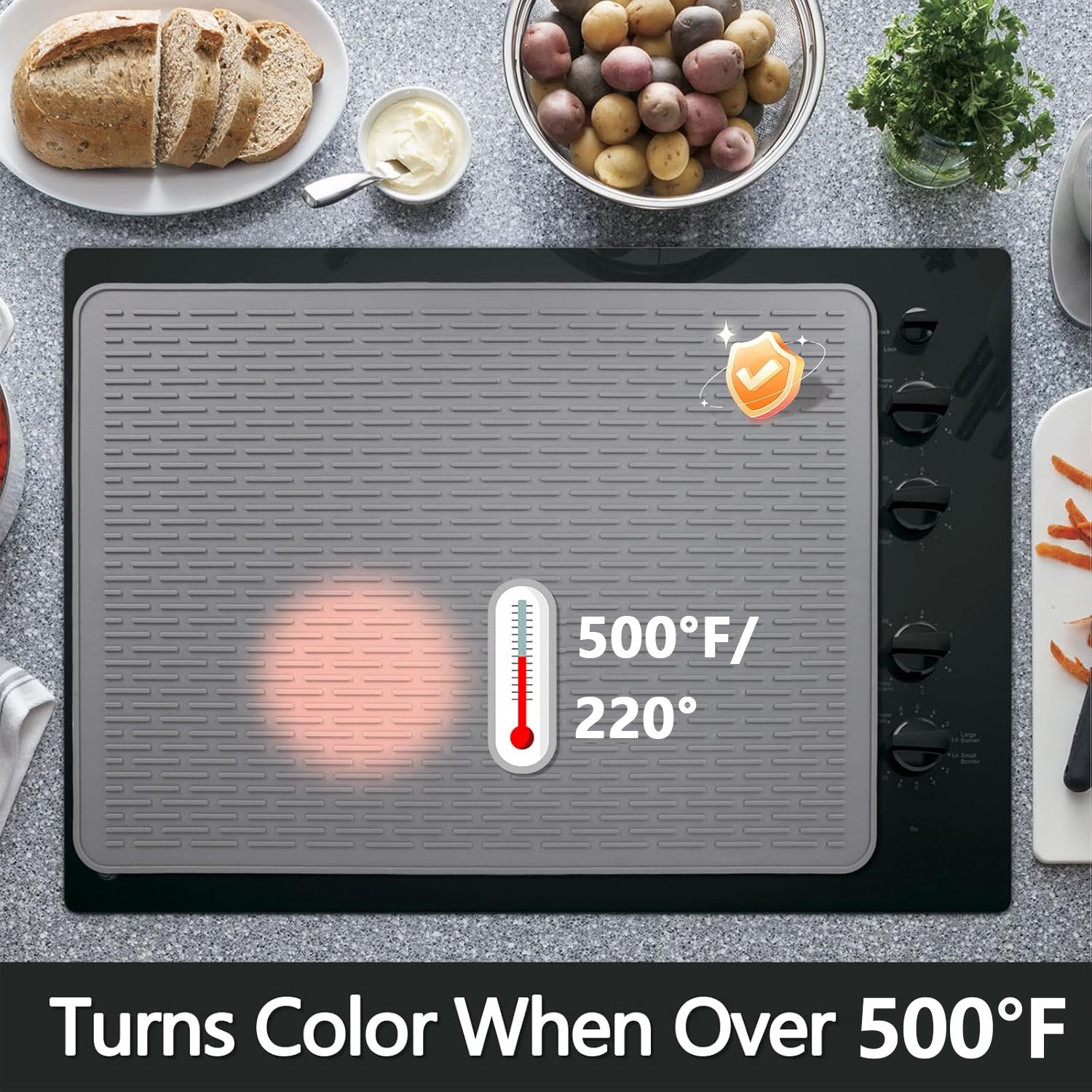 🔥Last Day 50% OFF-⏳500°F/220°C Heat-Resistant Silicone Stove Cover Ma