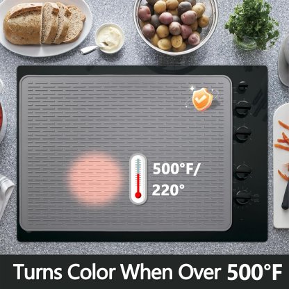 🔥Last Day 50% OFF-⏳500°F/220°C Heat-Resistant Silicone Stove Cover Mat & Utensils