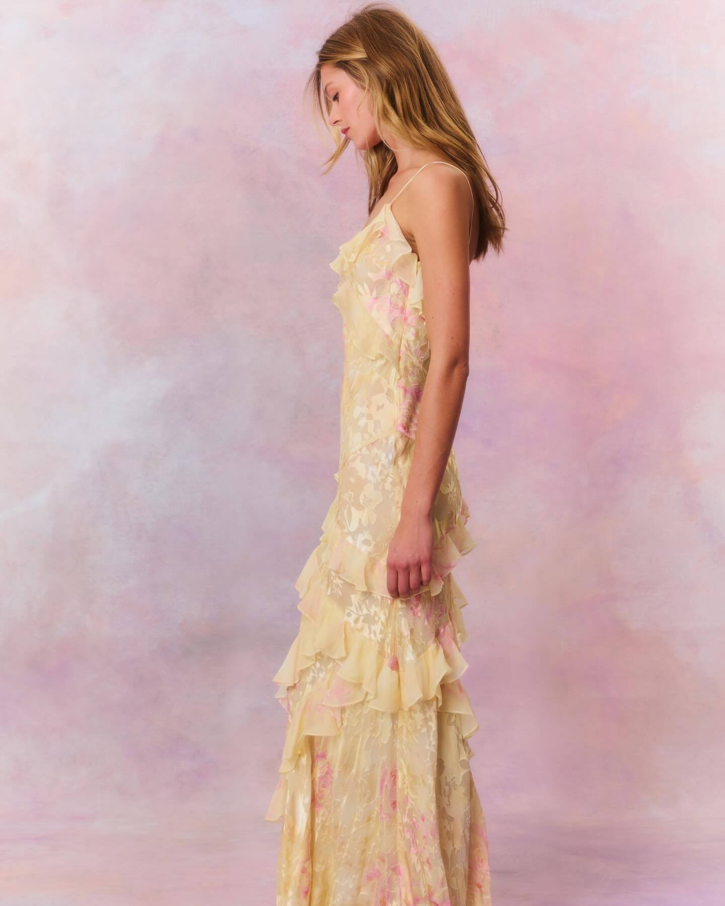 Jurk Met Ruches  - Open rug Spaghettiband Maxi Zomerjurk