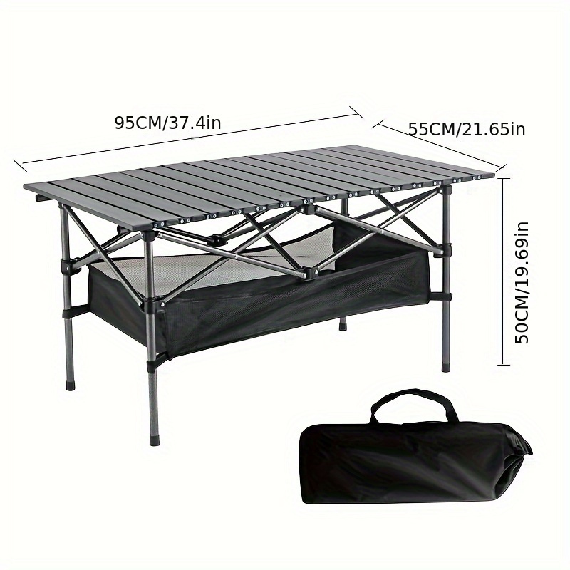Folding Camping Table, Easy Storage, Carried, Aluminum Roll-up Ultra Compact Outdoor Portable Fold Up Lightweight Beach Table, With Large Storage And Carry Bag, For Outdoor Cooking, Picnic, Camp, Boat, Travel, Backyard, Party, BBQ, Patio