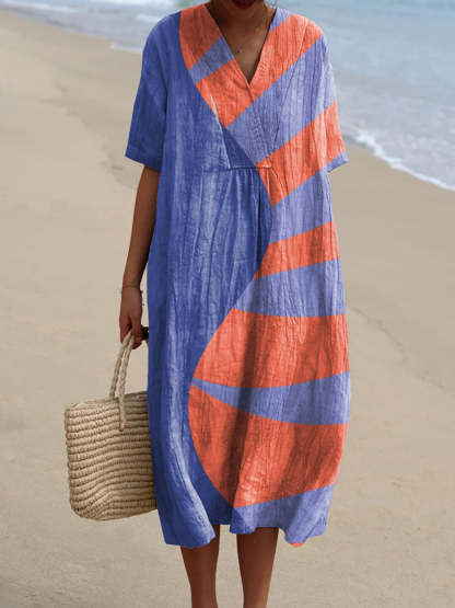 Women's Abstract Colorful Art Print Flowy Dress