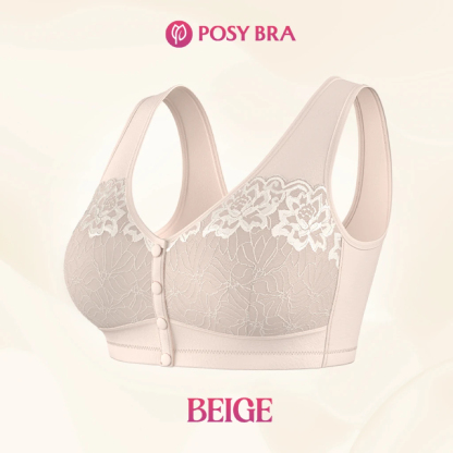 Comfortable Front Closure Cotton Shaping Bra for Seniors