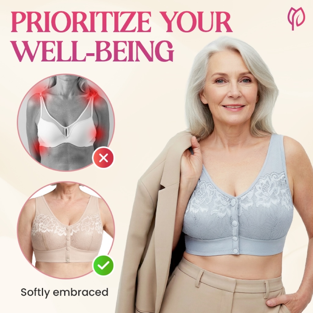 Comfortable Front Closure Cotton Shaping Bra for Seniors