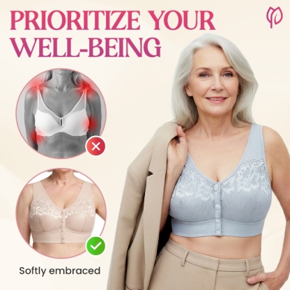 Comfortable Front Closure Cotton Shaping Bra for Seniors