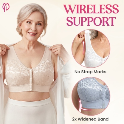 Comfortable Front Closure Cotton Shaping Bra for Seniors