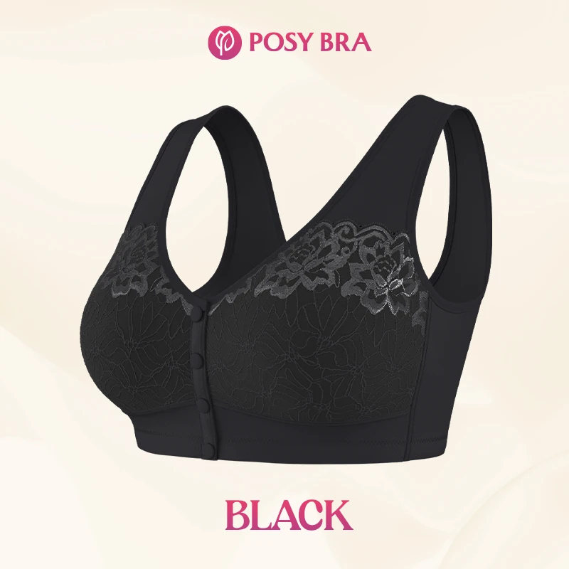 Comfortable Front Closure Cotton Shaping Bra for Seniors