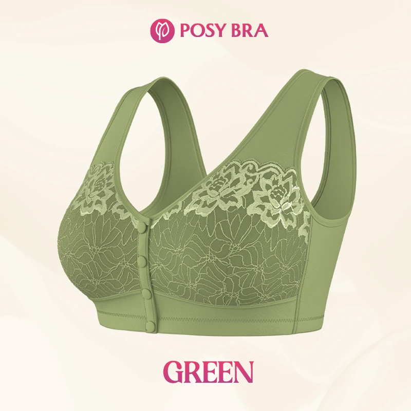 Comfortable Front Closure Cotton Shaping Bra for Seniors