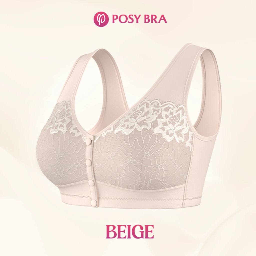 Comfortable Front Closure Cotton Shaping Bra for Seniors