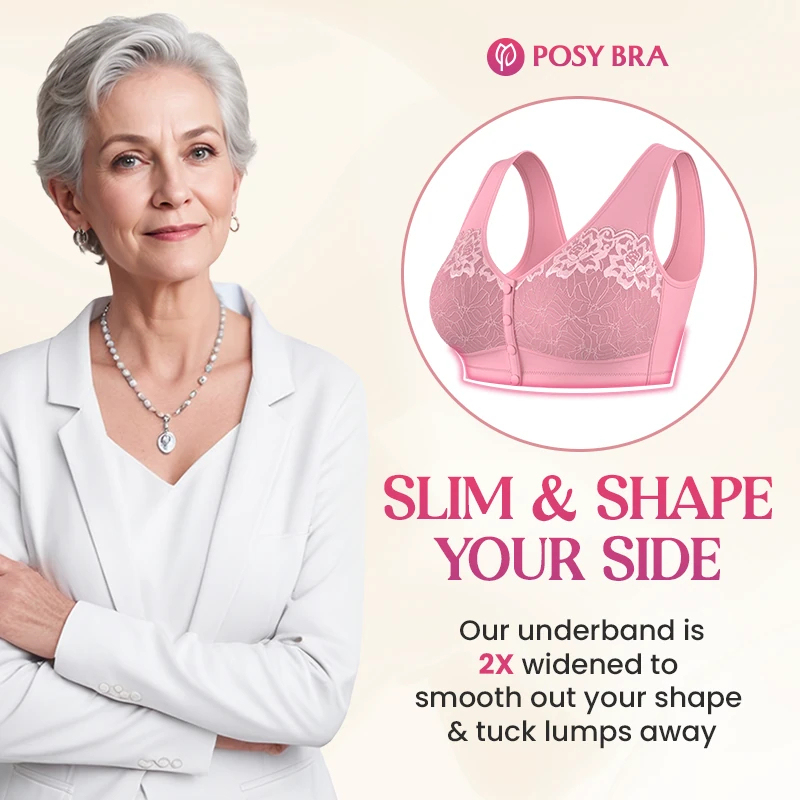 Comfortable Front Closure Cotton Shaping Bra for Seniors
