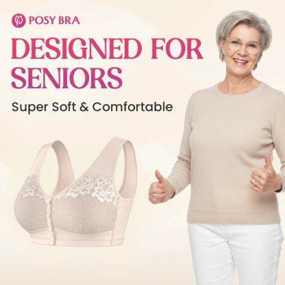 Comfortable Front Closure Cotton Shaping Bra for Seniors