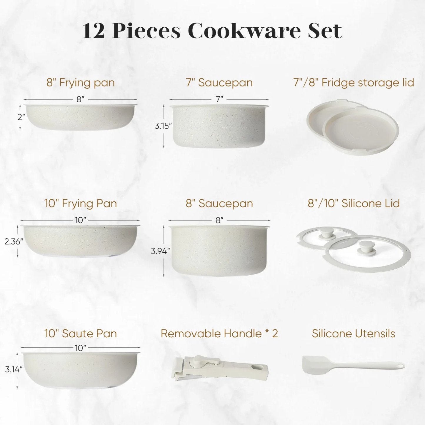 CulinaisTM Premium Detachable Cookware 12 Pcs Set