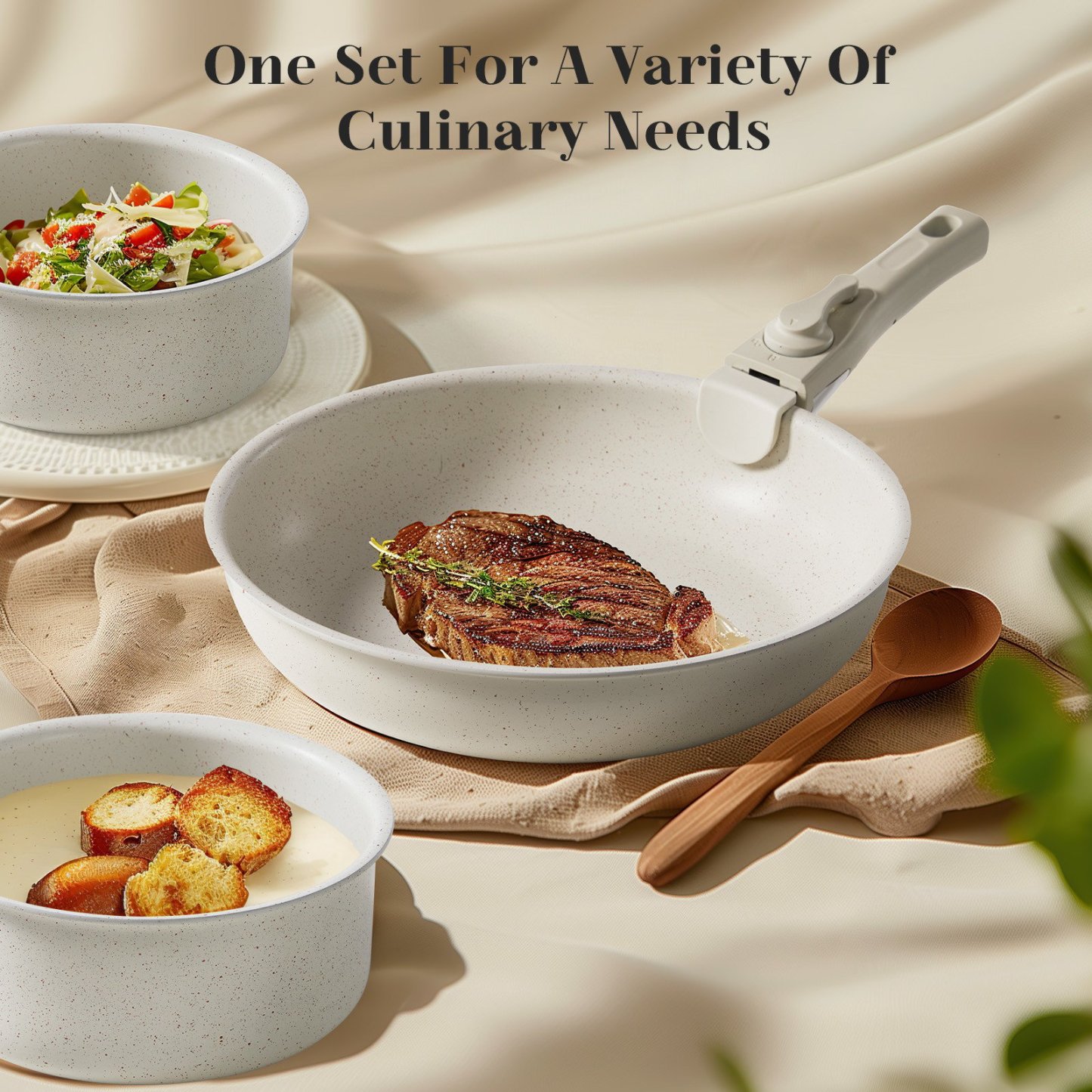 CulinaisTM Premium Detachable Cookware 12 Pcs Set