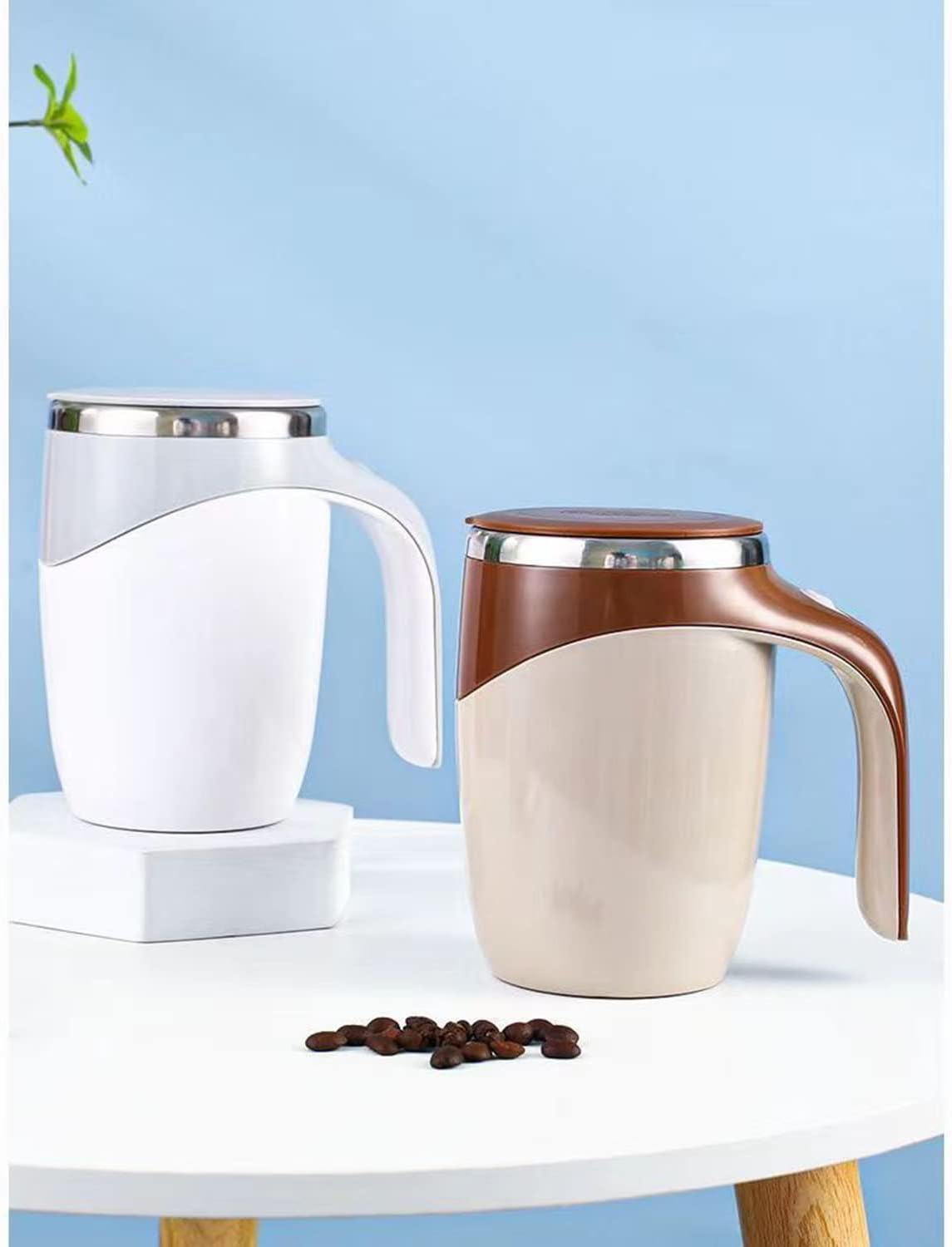 Eshining Car Mixer Cup - Stainless Steel Coffee Mug Portable Shake Electric Magnetised Cup Lazy (Brown)