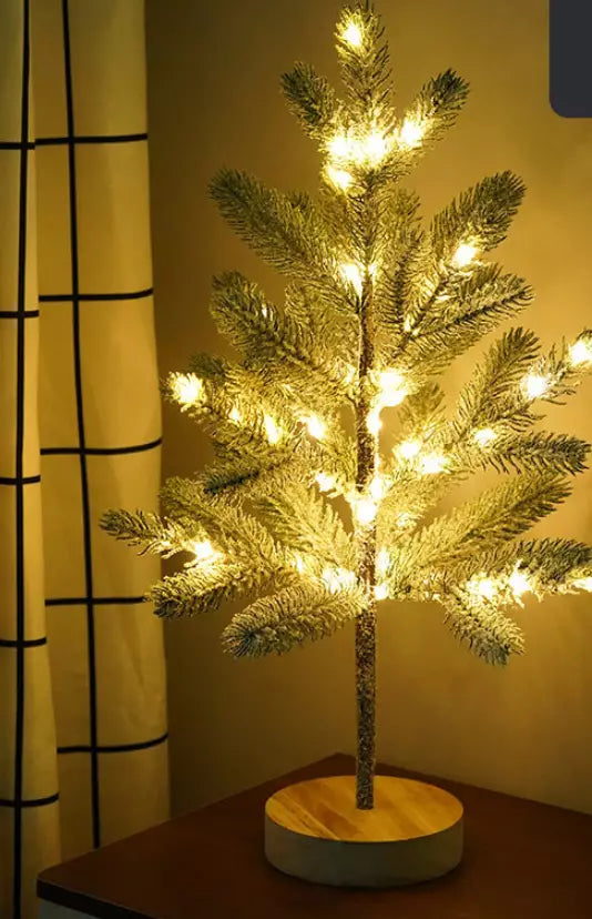 LED Battery Operated Pine Tree Table Lamp