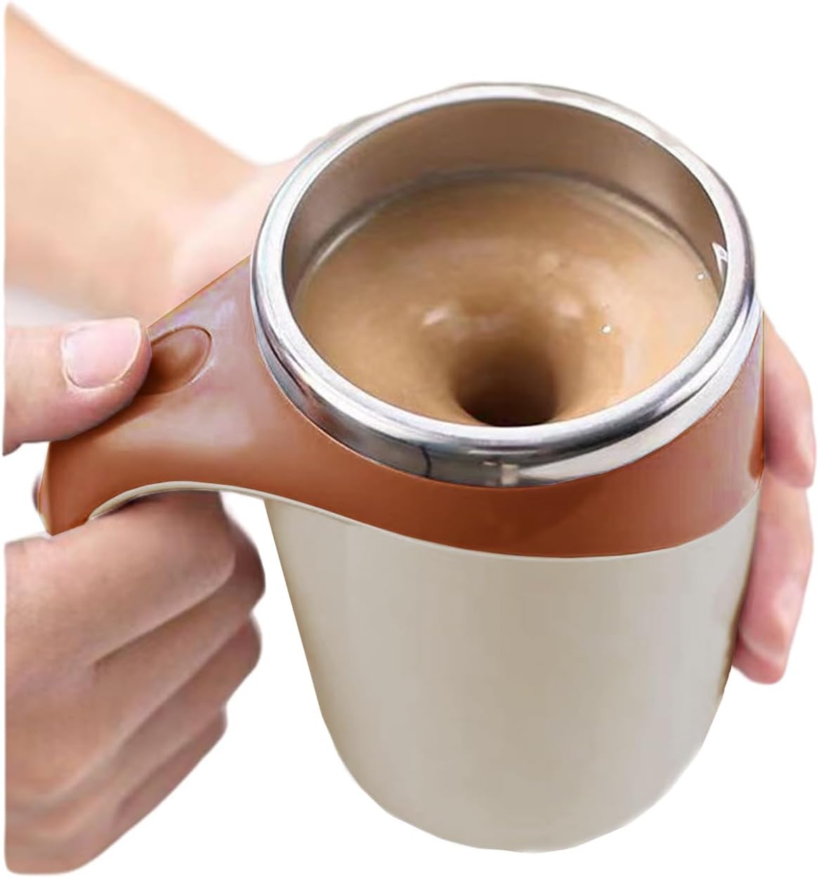 Eshining Car Mixer Cup - Stainless Steel Coffee Mug Portable Shake Electric Magnetised Cup Lazy (Brown)