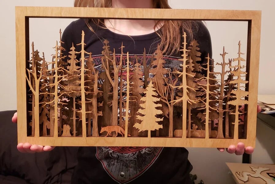 3D handmade art forest wildlife