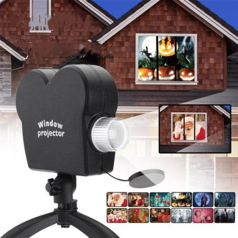 Halloween Christmas Window Projection Lamp