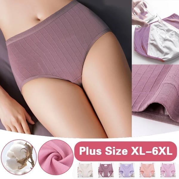 Leakproof Antibacterial Pure Cotton High Waist Plus Size Panties