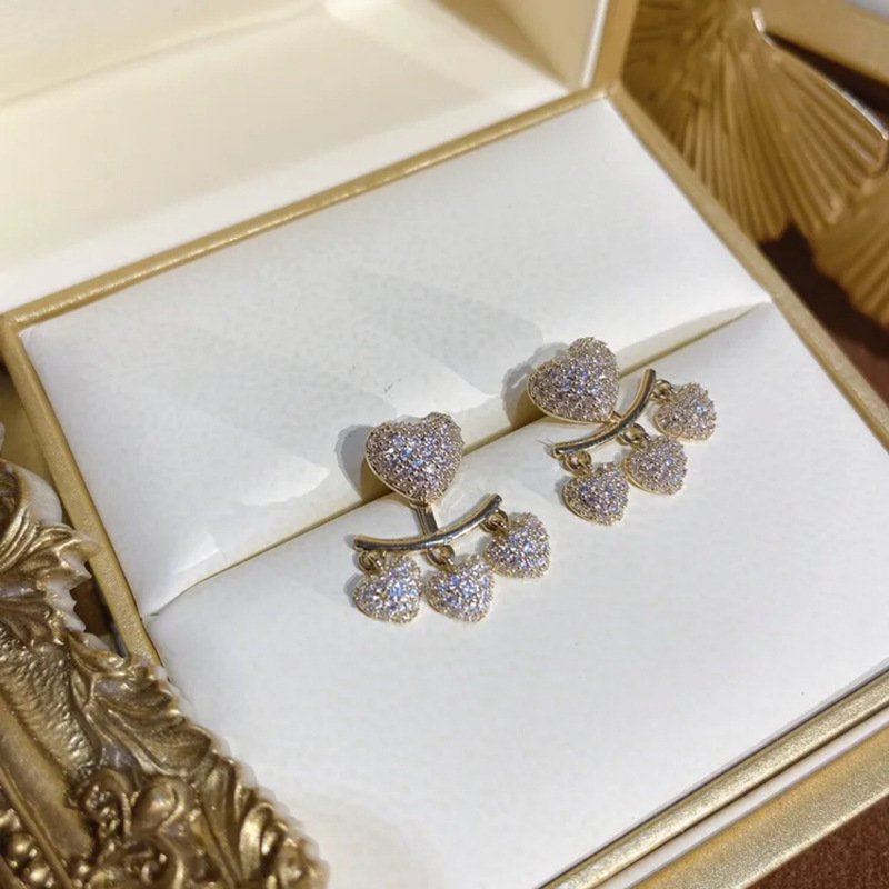 Full diamond heart earrings